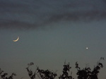 閏卯月の繊月と金星 2020.05.24 19:31